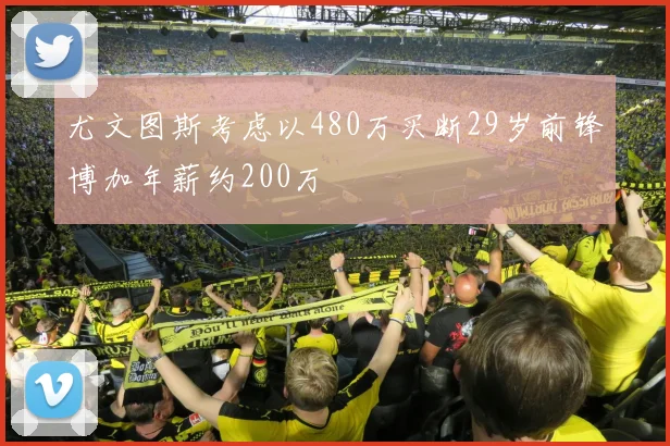 尤文图斯考虑以480万买断29岁前锋博加年薪约200万